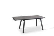 Mesa extensible con tapa de piedra efecto mármol negro 140/200x80x76h cm