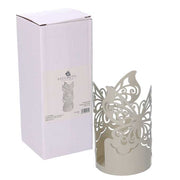 Portavasos de metal crema redondo mariposa cm ø8h20