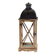 Farol madera metal rústico antracita cuadrado 1-3 cm31,5x31,5h81