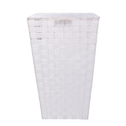 Cesta cuadrada forrada poliéster blanco cm33x33h53