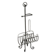 Portacañas de metal negro con revistero cm32x27,5h82