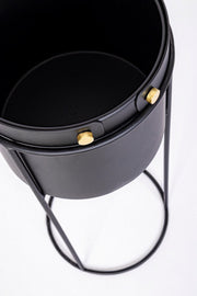 Set de 2 maceteros Zeina acero negro