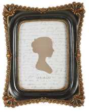 Marco de fotos grande negro con borde dorado te-2221cm. 20.4 x 3h 26